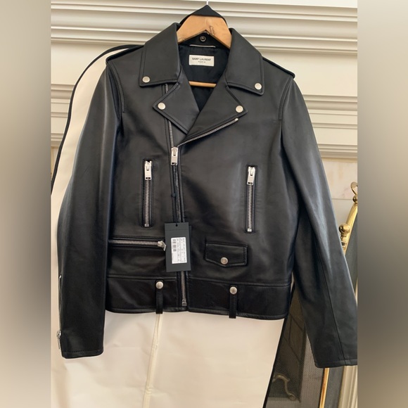 New with Tags Saint Laurent Leather Biker Jacket L01 - Picture 1 of 11